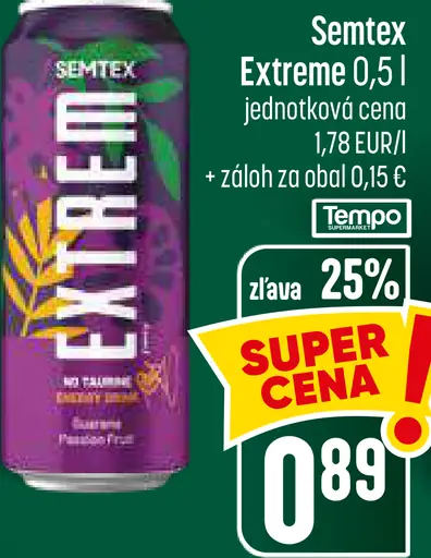 Semtex Energy energetický nápoj Extreme plechovka