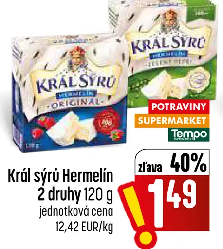 Král sýrů Hermelín, rôzne druhy