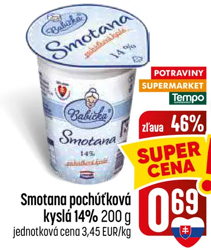Babička Smotana pochúťková kyslá 14 %