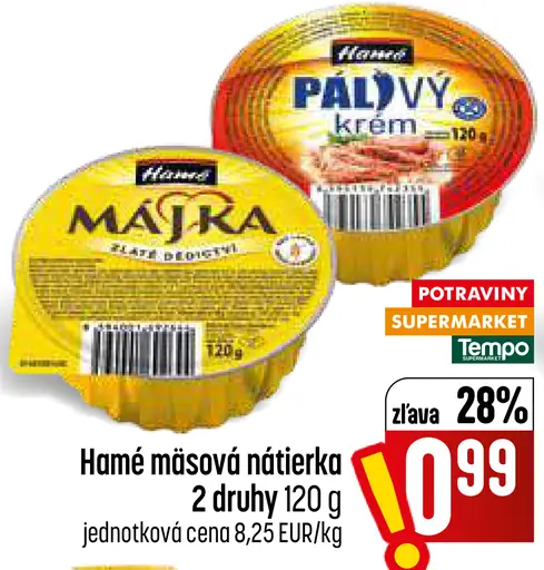 Hamé mäsová nátierka, 2 druhy