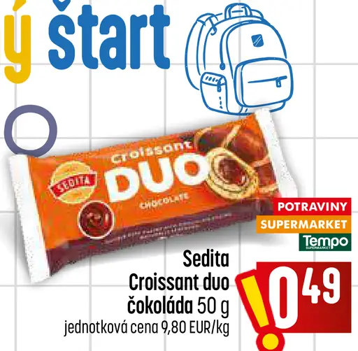 Sedita croissant Duo čokoláda
