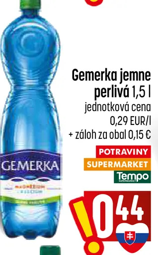 Gemerka jemne perlivá minerálna voda