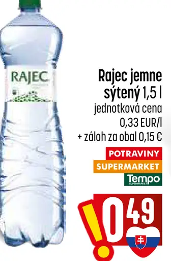 Rajec minerálna voda sýtená