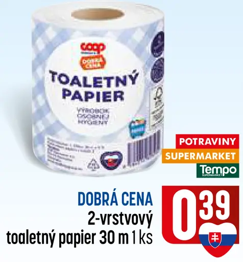 Coop Jednota toaletný papier 2-vrstvový XXL