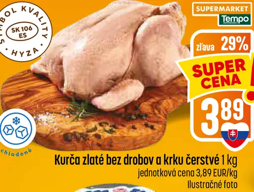 Kurča zlaté bez drobov a krku čerstvé