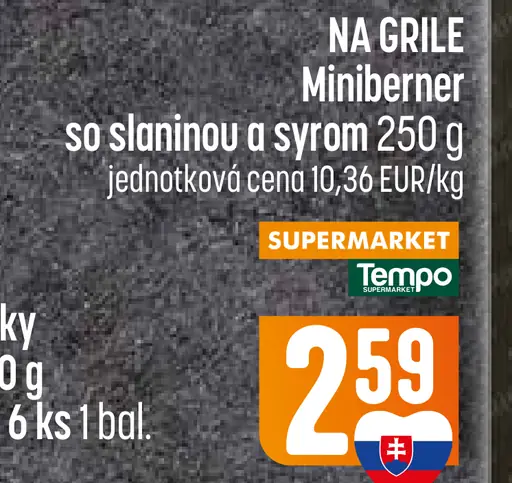 COOP Na grile miniberner so slaninou a syrom