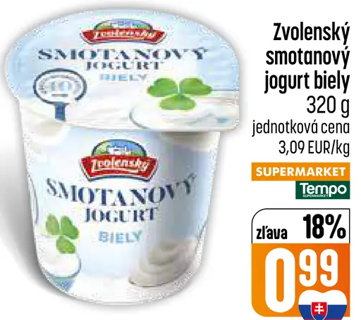 Zvolenský Smotanový jogurt biely