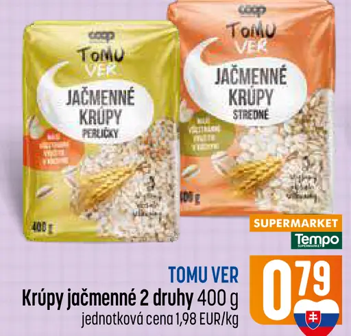 TOMU VER Jačmenné krúpy 2 druhy