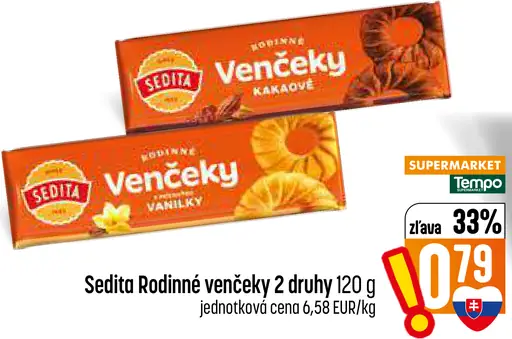 Sedita Rodinné venčeky kakaové a vanilkové, 2 druhy