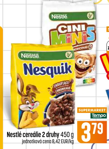 Nestlé cereálie minis 2 druhy