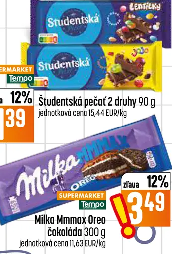 Milka čokoláda Mmmax Oreo Mliečna