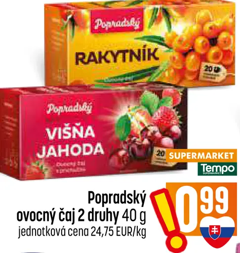 Popradský ovocný čaj Višňa a jahoda, Záhradná zmes
