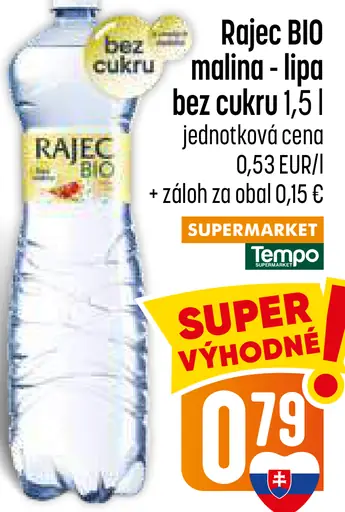 Rajec BIO malina – limeta bez cukru