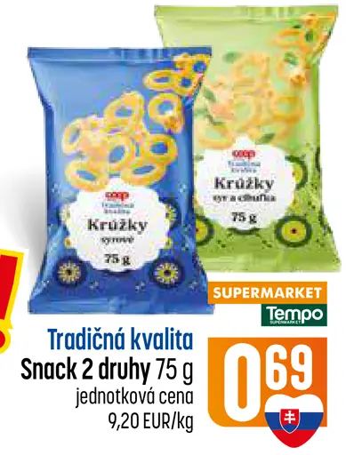 Tradičná kvalita snack, rôzne druhy