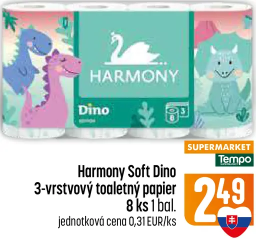 Harmony Dino Soft 3-vrstvový toaletný papier