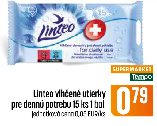 Linteo vlhčené utierky pre dennú potrebu