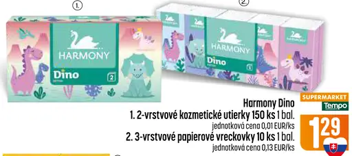 Harmony Dino kozmetické utierky 2 vrstvy