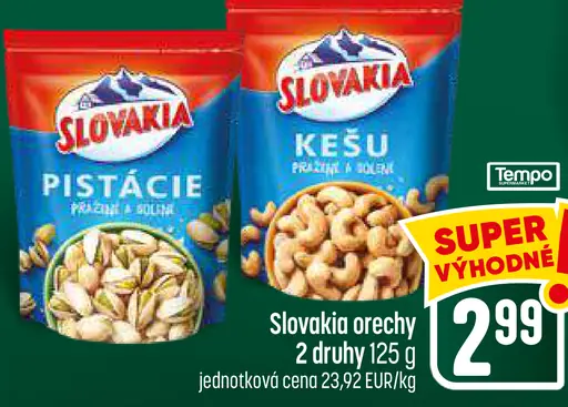 Slovakia Pistácie pražené a solené