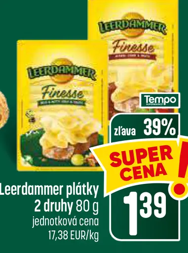 Leerdammer plátky 2 druhy