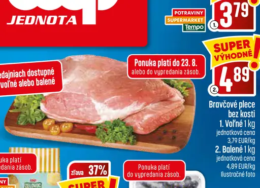 Bravčové plece bez kosti voľné