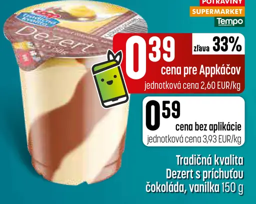 COOP dezert s príchuťou čokolády a vanilky