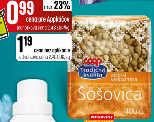 COOP Tradičná kvalita zelená veľkozrnná šošovica