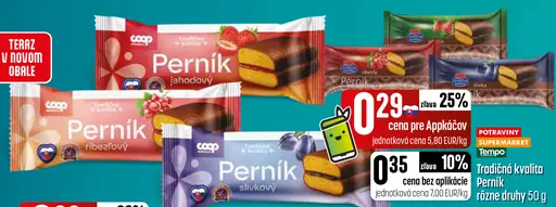 COOP Tradičná kvalita perník – jahodový, hrozienkový a slivkový
