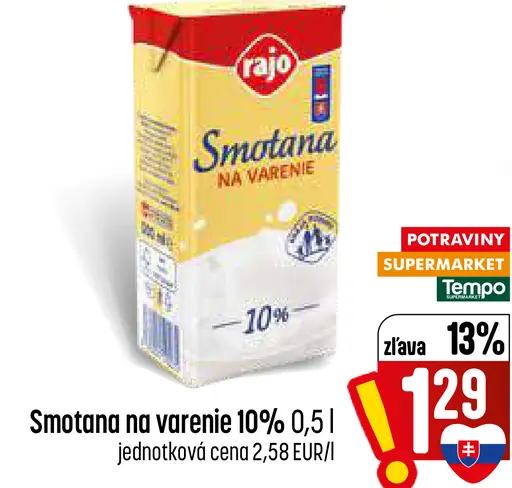 Smotana na varenie 10%