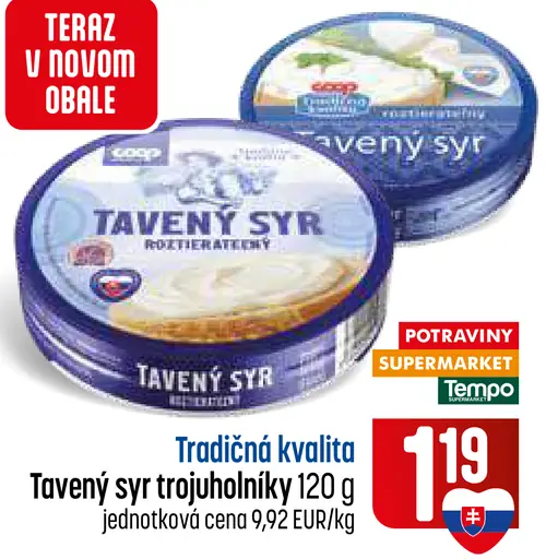 Tavený syr trojuholníky