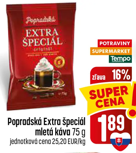 Popradský Extra Špeciál mletá káva