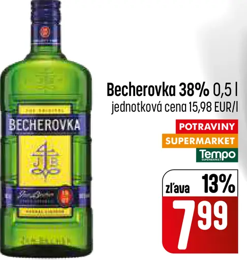 Becherovka 38 % bylinný likér