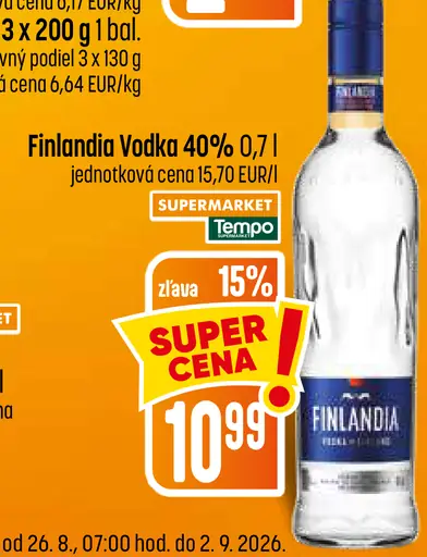 Finlandia Vodka 40% 20 cl