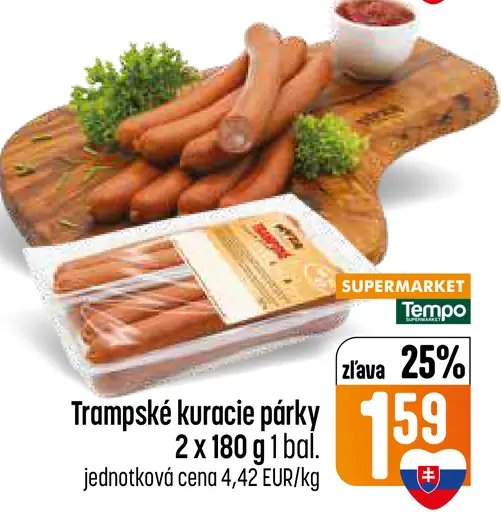 Trampské kuracie párky
