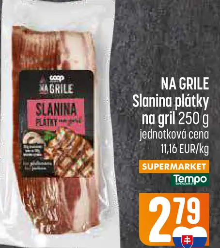 Na grile slanina plátky na gril