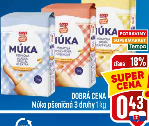 Múka pšeničná 3 druhy