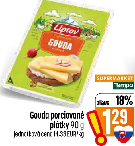 Liptov Gouda - porciované plátky