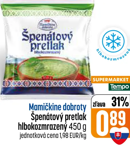 Mamičkine dobroty Špenátový pretlak hlboko zmrazený