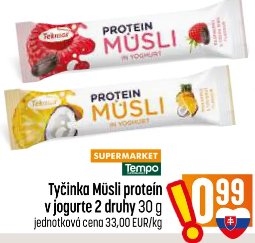 Tyčinka Müsli proteín v jogurte – 2 druhy