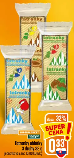 Sedita Tatranky oblátky rôzne druhy