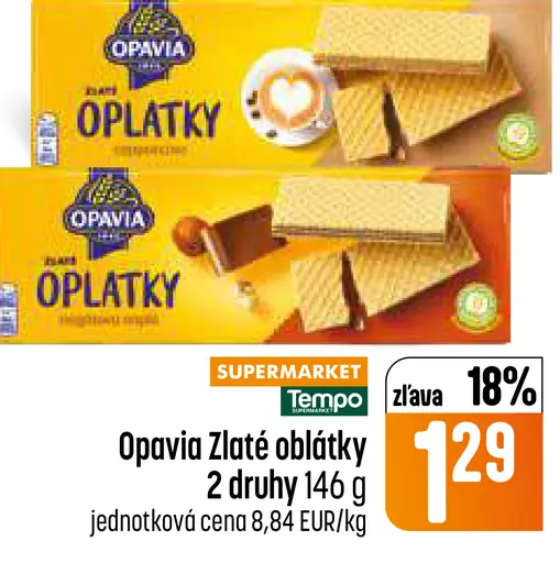 Opavia Zlaté oblátky 2 druhy