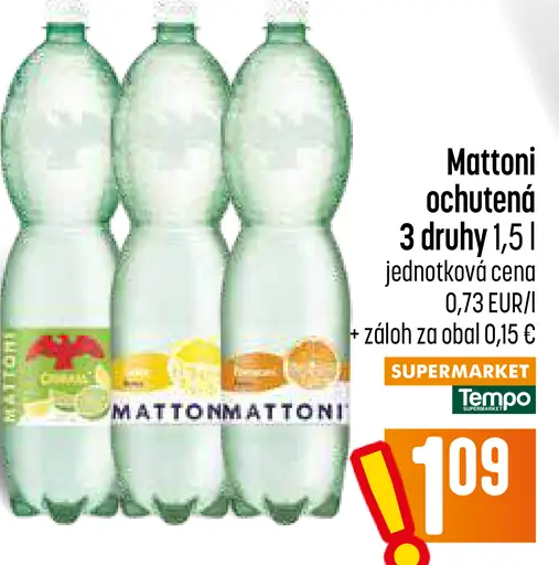 Mattoni ochutená minerálna voda viac druhov