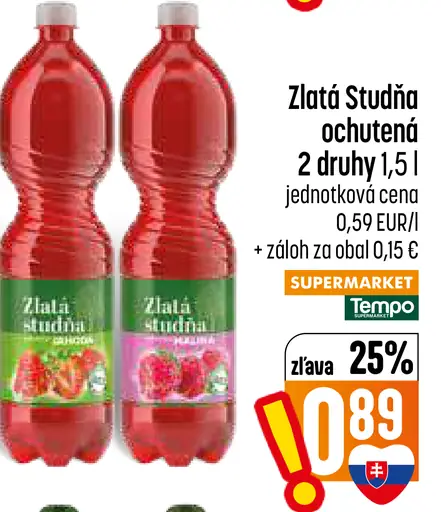 Zlatá Studňa ochutená voda, 2 druhy