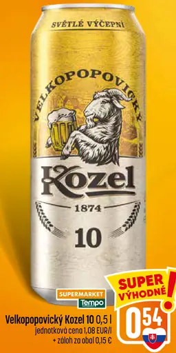 Velkopopovický Kozel 10 plechovka