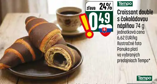 Croissant Double s čokoládovou náplňou