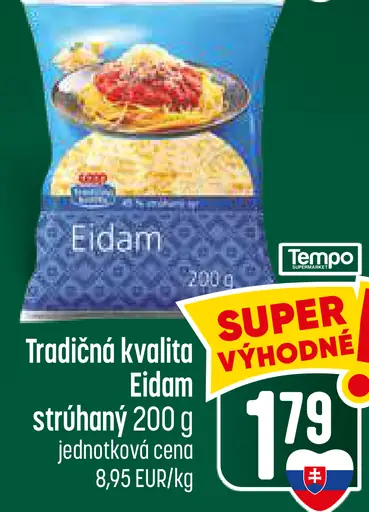 Tradičná kvalita Eidam strúhaný