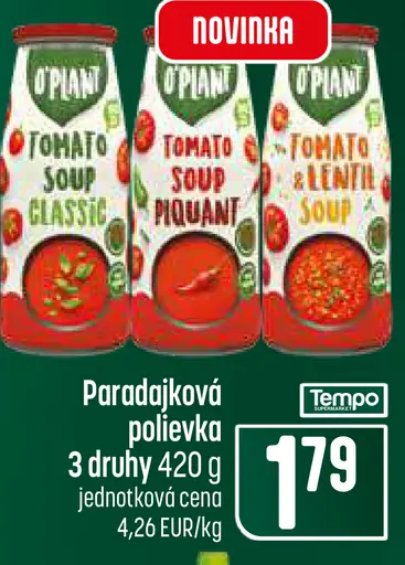 OPIN paradajková polievka, rôzne druhy