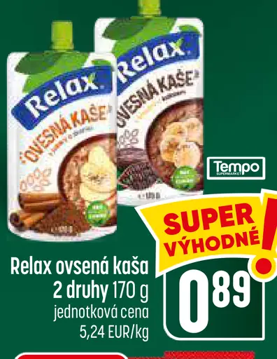 Relax kaša ovsená rôzne druhy