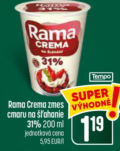 Rama Crema smotana na šľahanie 31 %