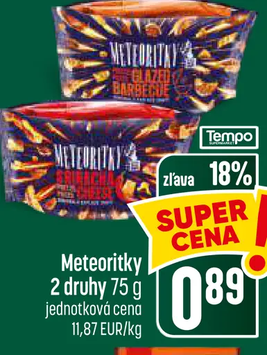 Meteority rôzne druhy