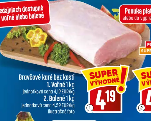 Bravčové karé bez kosti voľné